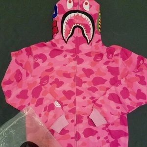 Pink bathing ape hoodie